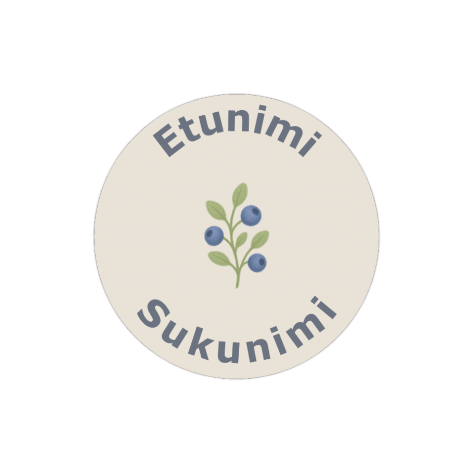 Pyöreä nimitarra hoivakotiin